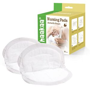 haakaa Disposable Nursing Pads Breast Pads for Breastfeeding Essentials, Super Absorbent & Soft Comfortable, Individually Wrapped – 36 Count