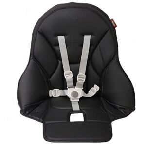 Peg Perego Siesta high Chair Replacement Upholstery with seat Belt, Licorice (Black)