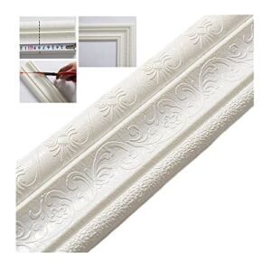 2022 New 3D Wall Edging Self-Adhesive Environmental Protection 3D Wall Edging Strip, Flexible Wall Borders Frame Peel and Stick Trim Molding, Waterproof Wall Edging Strip for Home 91 × 3.15inch
