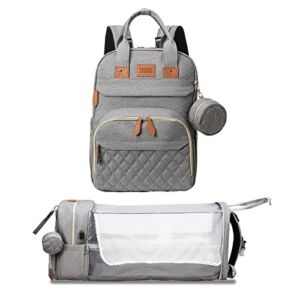 Diaper Bag Backpack,Diaper Bag with Changing Station , Baby Bag, Multifunction Travel Baby Diaper Bags for Baby Registry Search Shower Gifts,Large Capacity, Waterproof，Unisex and Stylish Gray