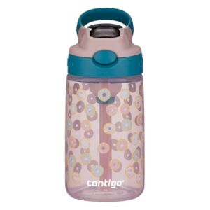 Contigo Kids Water Bottle, 14oz, redesigned AUTOSPOUT straw, Spill Proof, Easy Clean lid, Built in carry loop, Durable, Plastic, DONUTS, Doughnuts