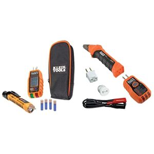 Klein Tools RT250KIT Non-Contact Voltage Tester and GFCI Receptacle Tester & 80016 Circuit Breaker Finder Tool Kit with Accessories, 2-Piece Set, Includes Cat. No. ET310 and Cat. No. 69411