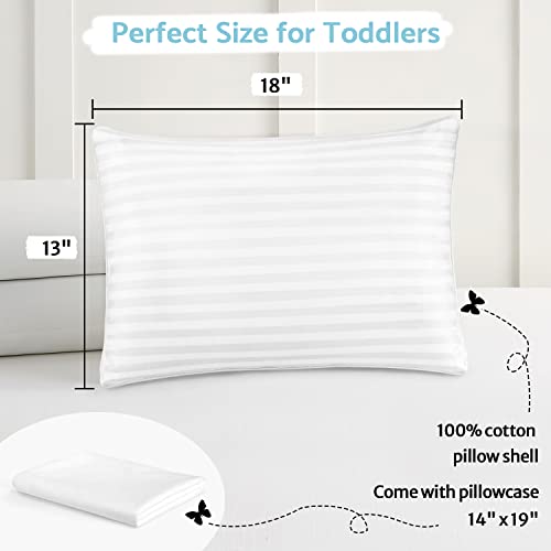 Toddler Pillow- 13X18 Baby Pillows for Sleeping- Small Kids Pillow with Soft Cotton Pillowcase- Machine Washable- Perfect for Cribs Bed Sets, Toddler Cots, Travel (White) | The Storepaperoomates Retail Market - Fast Affordable Shopping