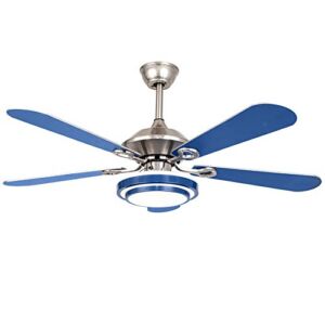 BeiseYu 52 Inch Ceiling Fan with Lights Remote Control,Dimmable Modern Style Indoor Ceiling Fan,4 Blue Blades LED Ceiling Fan Light for Living Room Bedroom(3 Speed,Quiet Motor)