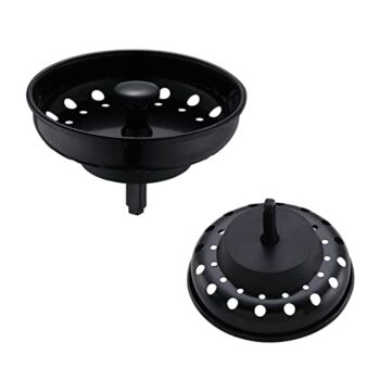 2 Packs Kitchen Sink Strainer Black WINDALY Sink Drain Strainer and Stopper Replacement With Anti-clog Rubber, Stainless Steel Sink Stopper for Universal 3-1/2 Inch Kitchen Drains | The Storepaperoomates Retail Market - Fast Affordable Shopping