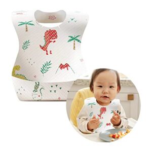 seilmost Baby Large Disposable Bibs – Toddler Travel Bibs with Individual Package – Big Pocket Leakproof bibs for Feeding （Dinosaurs,26PCS）