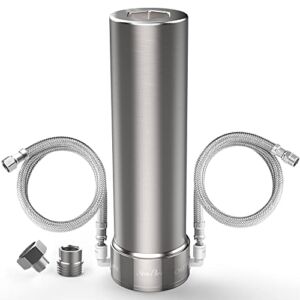 SimPure V7 Under Sink Water Filter, 5-Stage Stainless Steel Water Filtration System Direct Connect to Kitchen Faucet, Reduces 99% Lead, Chlorine, Bad Taste, 20K Gallons (No Drilling Required)