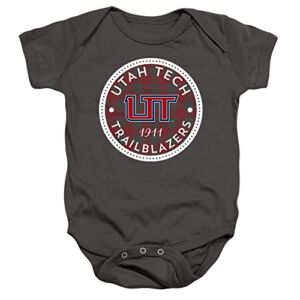 Utah Tech University Official Plaid Badge Unisex Infant Snap Suit for Baby,Charcoal, 18 Months