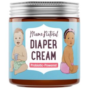Mama Natural Diaper Rash Cream For Baby (4 Oz) – Probiotic Powered with 100% Organic Calendula, Coconut Oil & Zinc | Healing Ointment & Extreme Diaper Rash Treatment Baby Butt Cream
