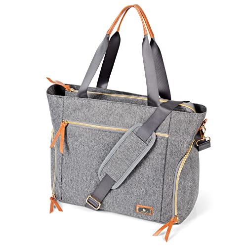 Breast Pump Tote Bag with Laptop & Cooler Pockets for Working Moms, Fits Medela, Spectra Breast Pump S1, S2, Diaper Changing Tote Hospital Bag(Grey) | The Storepaperoomates Retail Market - Fast Affordable Shopping