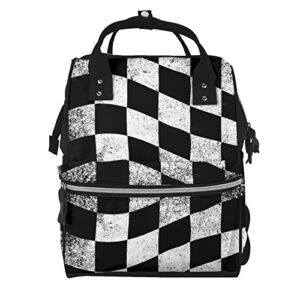 Diaper Bag Backpack Checkered Flag Baby Nappy Changing Bags Multifunction Waterproof Travel Back Pack