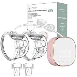 TOVVILD Double Wearable Breast Pump Hands Free – Electric Breast Pump with 3 Modes and 9 Levels, Portable Breastfeeding Dual Breast Milk Pump, Low Noise & Painless,Memory Function, 24mm Flange