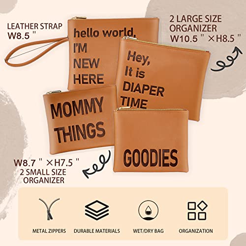 Diaper Bag Organizing Pouches,Leather Diaper Bag Organizer by miss fong,Diaper Bag Essential items, small Diaper Clutch ,Dry Wet Bag 4 Pack Set ,Diaper Pouch | The Storepaperoomates Retail Market - Fast Affordable Shopping