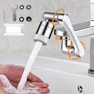 LEWEDO Faucet Extender, 1080° Degree Swivel Faucet Aerator, Universal Splash Filter Faucet, Faucets Bubbler with 2 Modes, Portable Washing, for Kitchen Bathroom, 3 different threads of 20/22/24mm