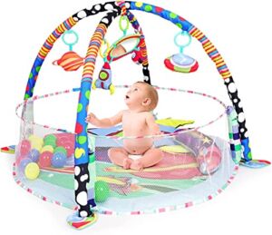 Baby Gym Play Mat Activity Gym Center with Ball Pit for Ages Newborn