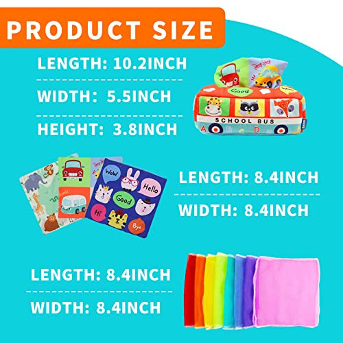 Baby Tissue Box, Magic Tissue Box, 9 Month Old Baby Toy, Soft Stuffed High Contrast Crinkle Montessori Square Sensory Toys For 6 To 12 Months Babies Infants Kids Newborns & Toddler Preschool Learning | The Storepaperoomates Retail Market - Fast Affordable Shopping