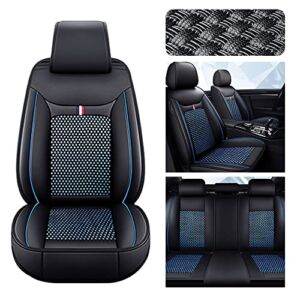 MVRVMV Universal Car Seat Covers for Hyundai Accent 2002-2023, 3D Protection Vehicle Cushion Cover (Full Set/Black-Blue)