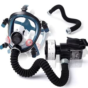 Reusable PAPR Respirator, Portable PAPR Respirator System with 40mm Activated Carbon Filter, Powered Air Purifying Respirator, Gas Mask for Gases, Dust, Vapors, Chemicals, Paint, Spray