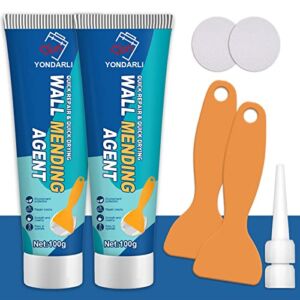 Spackle Wall Repair Kit with Scraper, Drywall Repair Kit, Wall Hole Filler, Plaster Dent and Scratch Wall Mending Agent, Quick and Easy Solution to Fill Holes for Home Wall (2 Pack)