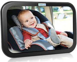 Gootus Baby Car Mirror – Car Seat Mirror for Rear Facing Infant with Extra Wide Clear View, Shatterproof, to Drive Safe and Monitor Your Child Easily, Crash Tested & Safety Certified