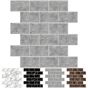 URCOLOR 10-Sheet Kitchen backsplash Tiles Peel and Stick ,12″x12″ Self Adhesive Wall Tiles on Back Splashes for Bathroom Gray Marble