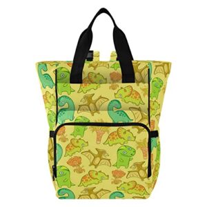 Cute Dino Diaper Bag Backpack Baby Boy Diaper Bag Backpack Shoulder Nappy Bag Travel Mommy Bag with Insulated Pockets for Baby Registry Search Gift