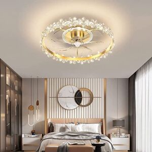 ZXCAQD Modern Chandelier Fan with Remote Control Silent Flower Ceiling Light，with Fan Gold LED Dimmable 6 Speed Summer & Winter Function Reversible DC Motor for Bedroom [Energy Efficiency Class A ++]