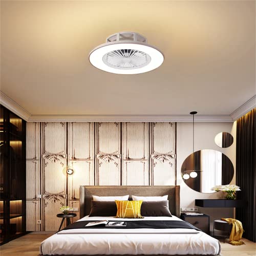 Fan suction ceiling light 2 in 1 Bluetooth chandelier with lamp and speaker closed invisible ceiling fan light white with remote control and APP control is suitable for bedroom and sports room | The Storepaperoomates Retail Market - Fast Affordable Shopping