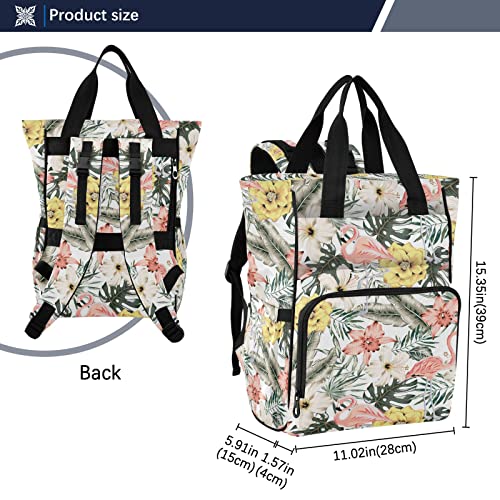 Flamingo Flowers Diaper Bag Backpack Baby Boy Diaper Bag Backpack Maternity Diaper Bag Travel Bag with Insulated Pockets for Travel Mammy Women Girls | The Storepaperoomates Retail Market - Fast Affordable Shopping