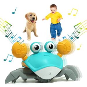 Acekid Crawling Crab Baby Toy, Tummy Time with Music and Light Up, Moving Crab Toy Gift for Toddler Interactive Development Toy