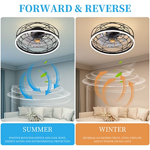 Kexcbogj Ceiling Fan 2110L Black Ceiling Fans with Lights App & Remote Control, Timing & 3 Led Color Led Ceiling Fan, 6 Wind Speeds Modern Ceiling Fan for Bedroom, Living Room, Small Room | The Storepaperoomates Retail Market - Fast Affordable Shopping