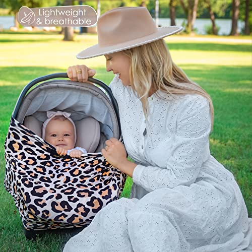 infinite baby Car Seat Covers for Babies – Multifunctional Stretchy Infant Carseat Canopy, Nursing Cover for Moms, 360-Degree Privacy, Breathable Nursing Covers for Breastfeeding (Leopard) | The Storepaperoomates Retail Market - Fast Affordable Shopping