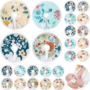 32 Pieces G Tube Pads Holder Cotton Pads for Feeding Support Abdominal G Tube Button Covers Reusable Feeding Tube Supplies Soft G Tube Covers for Breastfeeding Nursing Care, 4 Designs (Floral)