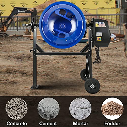 BILT HARD Electric Cement Mixer, 4 Cubic Ft. Portable Concrete Mixer Machine, Wheelbarrow Cement Mixing Tools for Stucco | The Storepaperoomates Retail Market - Fast Affordable Shopping