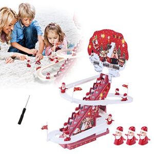 HCPBRS Santa Claus Electric Track Slide Toys for Kids, Electric Music Climbing Ladder Santa Claus Track Toy, Electric Slide Climbing Toys Sensory Learning Musical Toy (Battery)