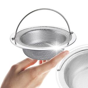 MandWot Kitchen Sink Strainer 2-Pack [4.5 in] – Never Rust 304 Stainless Steel Kitchen Sink Drain Basket with Carrying Handle – Dishwasher Safe,Perfect for Most Sink Drains…