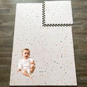 THE HAPPY HIPPO Stylish Playmat for Babies & Toddlers, Large Non-Toxic Interlocking Foam Tiles, Early Development Baby Mat for Floor, 6×4 FT