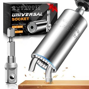 Spuer Universal Socket Tools Gifts for Men – Socket Set for Wrench Ratchet & Power Drill Adapter 7-19mm，Cool Stuff Gadgets for Men/Women Birthday Gift for Dad Fathers Husband, DIY Handyman