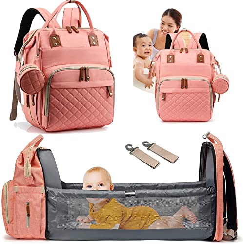 GurZinn Diaper Bag Backpack with Changing Station travel mommy Bags Boys Girl Multifunction Backpack Baby Stroller Large Capacity Pink | The Storepaperoomates Retail Market - Fast Affordable Shopping