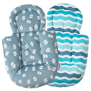 GREATALE Infant Insert Compatible with 4moms mamaRoo and rockaRoo,Reversible Newborn Insert,Soft Plush Fabric Baby Insert with Head and Body Support (Foot & Stripe)