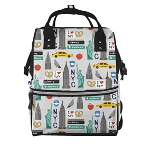 Diaper Changing Backpacks For Mom Tourist-Travel-Usa-New-York-City Travel Bookbag Diaper Bags Back Pack