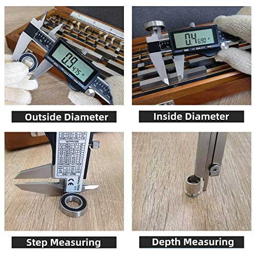 Digital Calipers 6 inch, Electronic Caliper Measuring Tool 150mm, Micrometer Fraction/Inch/mm with Large LCD Screen, Extreme Accuracy | The Storepaperoomates Retail Market - Fast Affordable Shopping