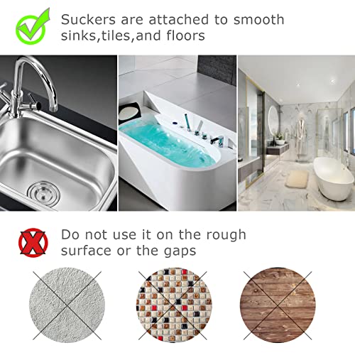 Hair Catcher Shower Drain Durable TPR Silicone Square 5.5 Inch Flat Hair Stopper Drain Cover with Suction Cups Easy to Install Hair Stopper Suit for Bathroom,Bathtub,Kitchen 2 Pack (Grey White) | The Storepaperoomates Retail Market - Fast Affordable Shopping
