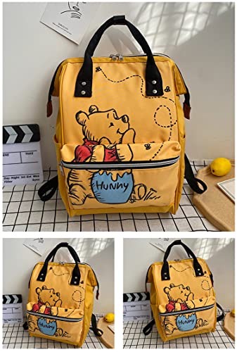 ZLIFMAGIC Multi-Function Mummy Baby Tote Bag Fashion Cartoon Bear Printed Diaper Travel Backpack (Yellow) | The Storepaperoomates Retail Market - Fast Affordable Shopping