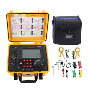 Ground Resistance Meter with Storage Box, Earth Resistance Detector with Two Waterproof Clamp Test Probes