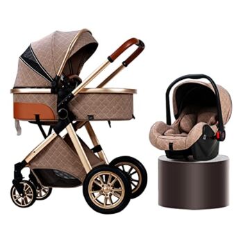 Lightweight Travel System for Infant & Toddler, Compact Carriage Bassinet to Stroller with Compact Fold, Multi-Position Recline, Canopy, from Birth 1 to 3 Years, 0-25 Kg(Color:Khaki) | The Storepaperoomates Retail Market - Fast Affordable Shopping