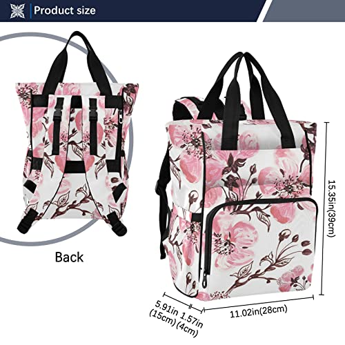 Floral Blooming Diaper Bag Backpack Baby Boy Diaper Bag Backpack Mommy Baby Bag Travel Backpack with Insulated Pockets for Mom Gifts | The Storepaperoomates Retail Market - Fast Affordable Shopping