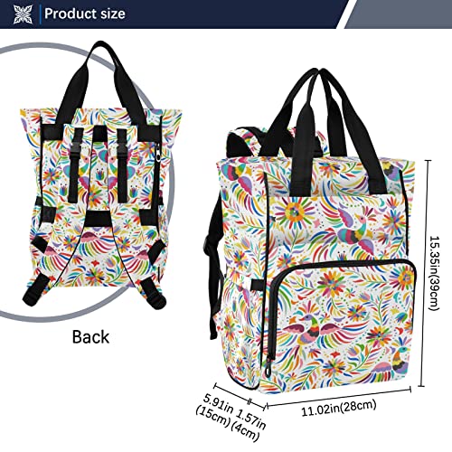 Mexican Colorful Birds Flowers Diaper Bag Backpack Baby Boy Diaper Bag Backpack Mommy Baby Bag Travel Bag with Insulated Pockets for Baby Registry | The Storepaperoomates Retail Market - Fast Affordable Shopping