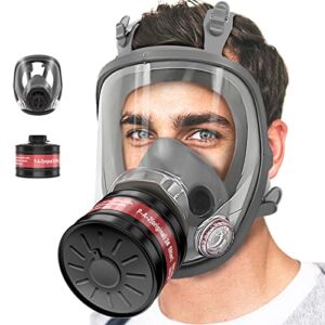 MYGCCA Gas Respirator with 40mm Filter, Gas Respirator Chemical Respirator for Gases, Vapors, Fumes, Dust, Chemical
