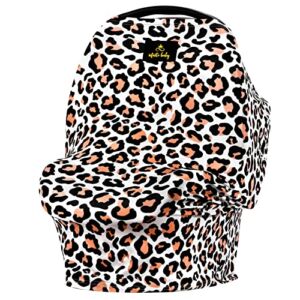 infinite baby Car Seat Covers for Babies – Multifunctional Stretchy Infant Carseat Canopy, Nursing Cover for Moms, 360-Degree Privacy, Breathable Nursing Covers for Breastfeeding (Leopard)